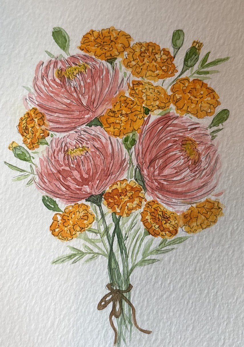 Custom Watercolor Birth Flower Bouquet