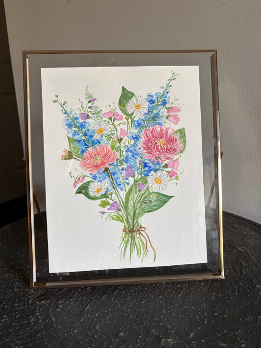 Custom Watercolor Birth Flower Bouquet