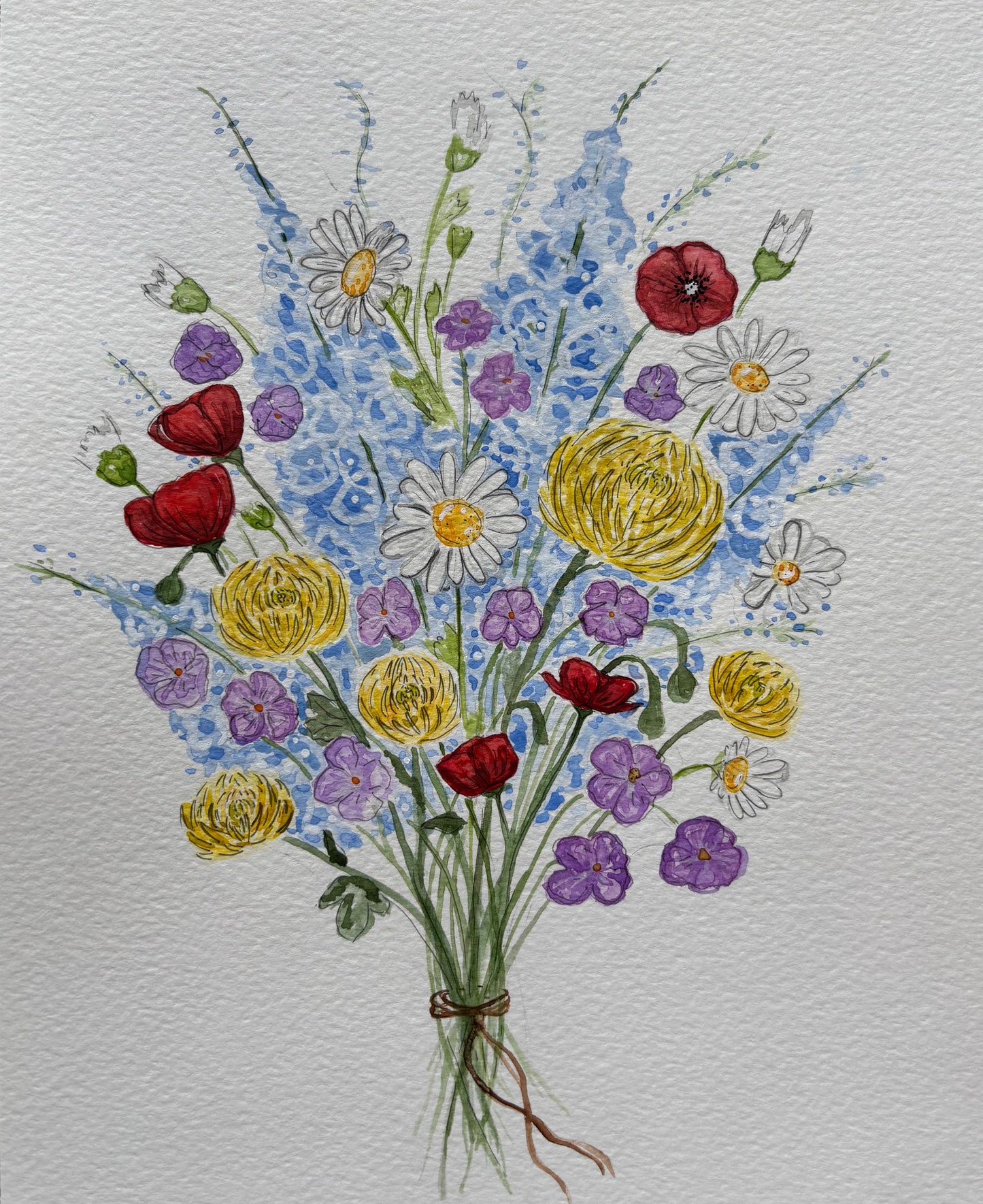 Custom Watercolor Birth Flower Bouquet