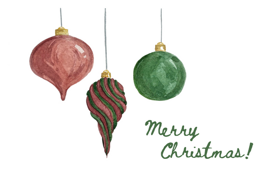 Watercolor Ornaments Card